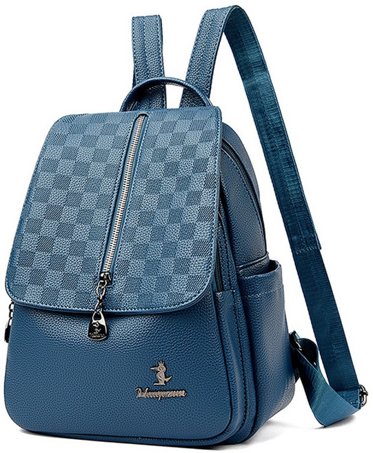 레드에셋 여성용 가죽 백팩 체크 배낭 가벼운 여자 가방 대용량 여행용 멀티 포켓 여자백팩