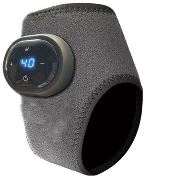 무선 휴대용발목 안마기3단계 진동 5단계 온열밴드 안마기온찜질 마사지겨울 진동 발보호대, 회색