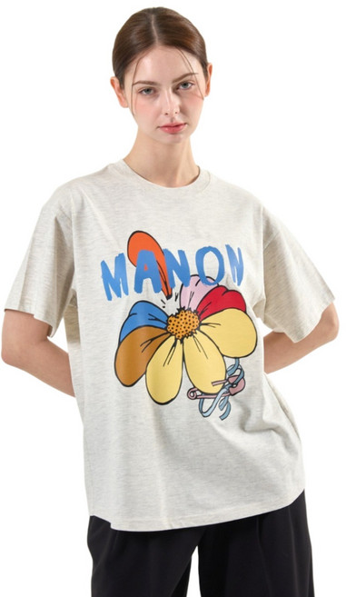 MANON 마농 블룸 컬리지 반팔 티셔츠