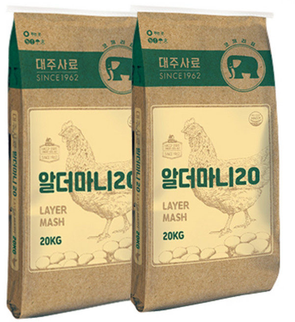 산란용 닭사료 알더마니, 2개, 20kg