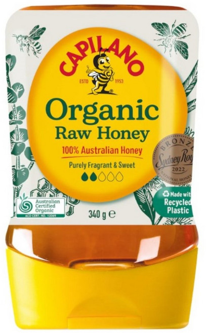 호주꿀 100 % 카필라노 유기농꿀 튜브형 Capilano 100% Pure Australian Honey Organic Raw Squeeze, 1개, 340g