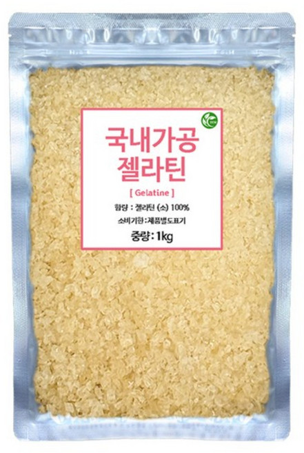 신영몰 젤라틴 분말 가루 1kg 국내가공 젤리만들기/젤라틴팩, 2개