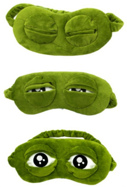인싸 아이템 페페 슬픈개구리 안대 잠꾸러기개굴 개구리 수면 세안 밴드 눈 마사지 찜질 온열, 1개, 1개입
