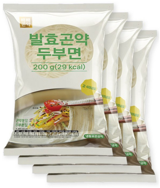 100g당 14.5kcal 빼빼곤약 발효곤약두부면 200g x 5팩, 5개