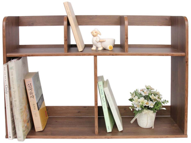 엘리시아데코 라운드 책상책꽂이 간이 미니 2단 책상정리 책꽂이 76CM, 76CM 2단 책꽂이 화이트