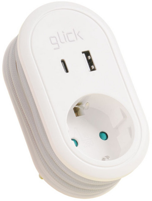 지클릭커 멀티마스터롤 고용량 4000W C타입 휴대용 콘센트 USB 멀티탭 1구 NB703PD, 화이트, 1개