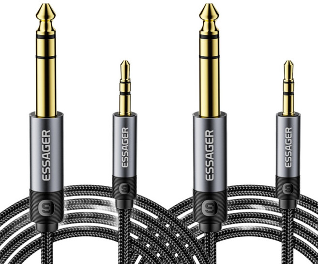 Essager 3.5mm to 6.5mm TRS 오디오 케이블 2개입, 3m, 2개