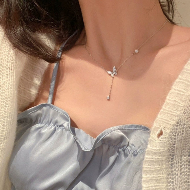 BRM 바로문 써지컬 나비 목걸이 여자 데일리 레이어드 쥬얼리 4종