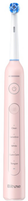 비트베이 R2 회전전동칫솔 스마트압력센서 칫솔모8개 /휴대용케이스 포함 Bitvae Amazon 베스트 모델, 핑크