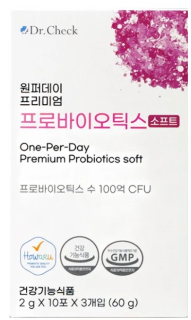 닥터체크 원퍼데이 프리미엄 프로바이오틱스 소프트, 60개, 2g - 쿠팡