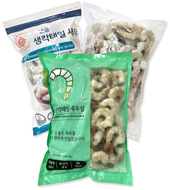 씨기프트 칵테일새우 특품 중 사이즈 72-78미 생 새우살 냉동 깐새우 감바스용, 1개