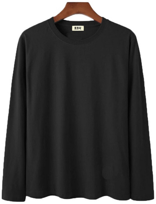 ESU 봄 가을 오버핏 빅사이즈 긴팔 남자 면 티셔츠 5종 컬러