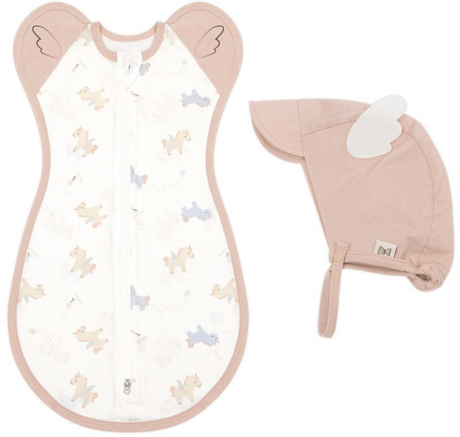 메르베 유아 출산선물 26년 말띠 에디션 롱 스와들+모자 세트