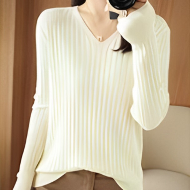 여성 니트 브이넥 긴팔 스웨터 니트티 니트티셔츠 기본 간절기 골지 티셔츠 긴팔티 가을 겨울 티 데일리 긴팔티셔츠 여자