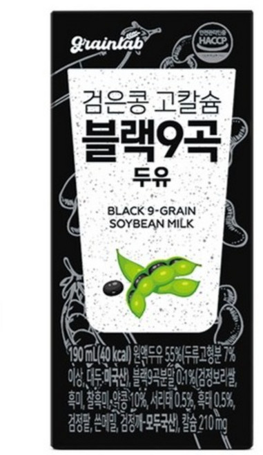 그레인랩 검은콩 고칼슘 블랙9곡두유, 80개, 190ml