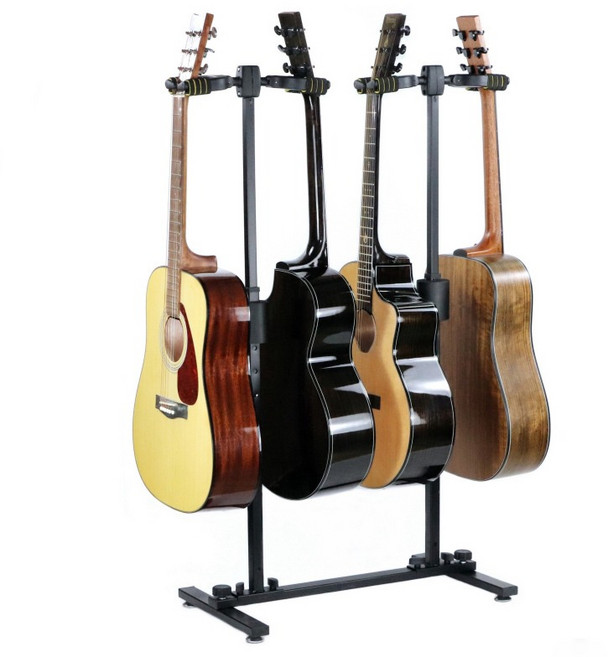 승강식 4단 멀티 기타스탠드 휴대용 스탠드 기타 거치대 자동 잠금 기타 걸이 전시대(상세 동영상을 참고하여 설치하세요), 1개