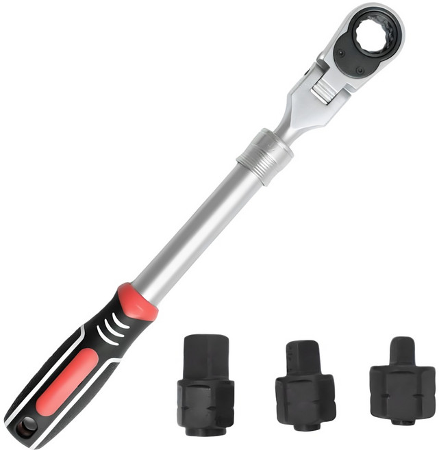 tinduo 1/2 1/4 3/8 플렉시블 90기어 라쳇 렌치 3in1 세트, 1세트