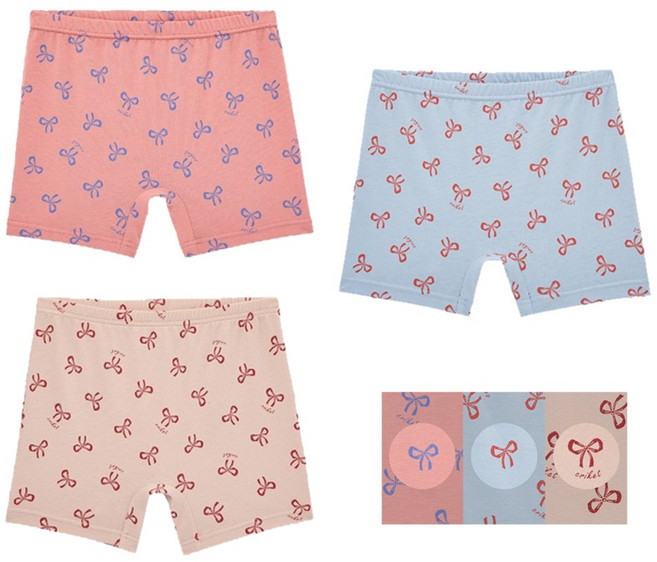 트라이 여아동 참 편한 착용감 면스판 드로즈 3매입