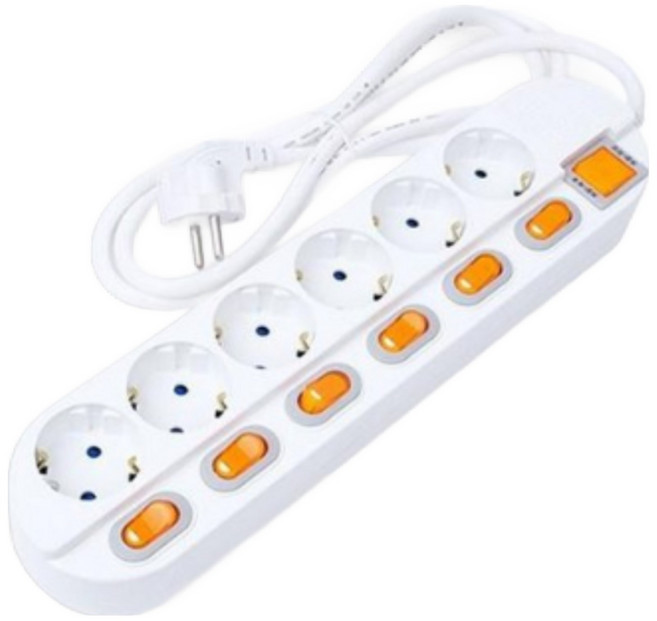 고용량 과부하차단 6구 멀티탭 4000w 냉장고 에어컨 개별스위치 멀티콘센트, 1개, 화이트, 10m