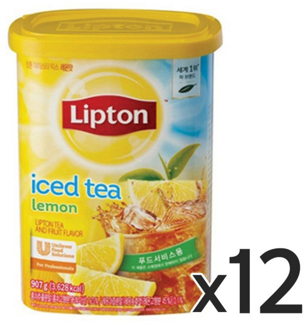 립톤레몬아이스티907g(사각통) x12, 1개입, 907g