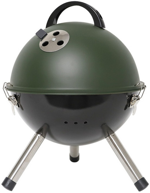 캠핑몽 카고 휴대용 바베큐 그릴 3색 숯불 화로 캠핑 훈제 훈연 직화 야외 BBQ, 에그볼그릴(카키)