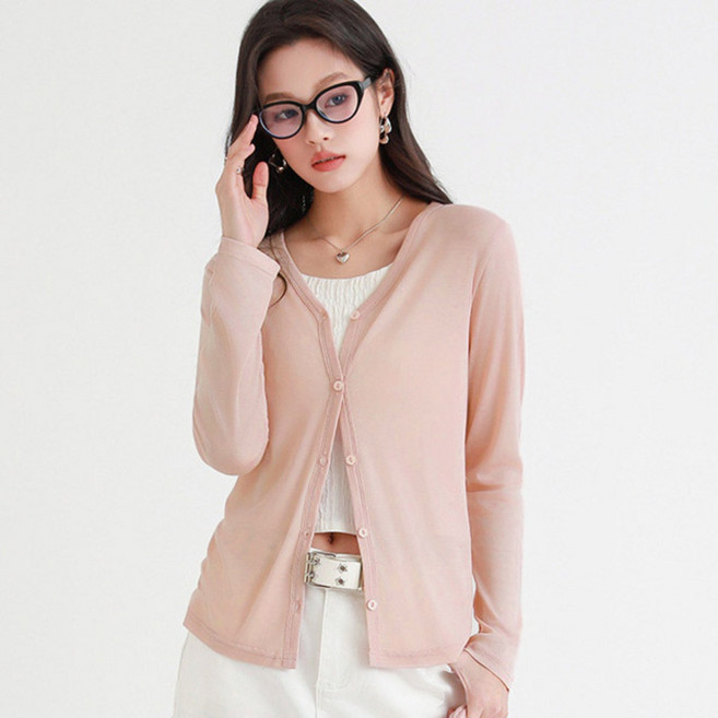 스토리원 여성 리오셀 텐셀 브이넥 가디건 살안타템 WM-SSOT028