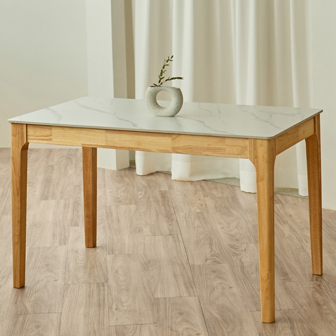동서가구 캐빈SF 1200 4인 포세린 세라믹 원목 식탁 DF645595, 마블화이트