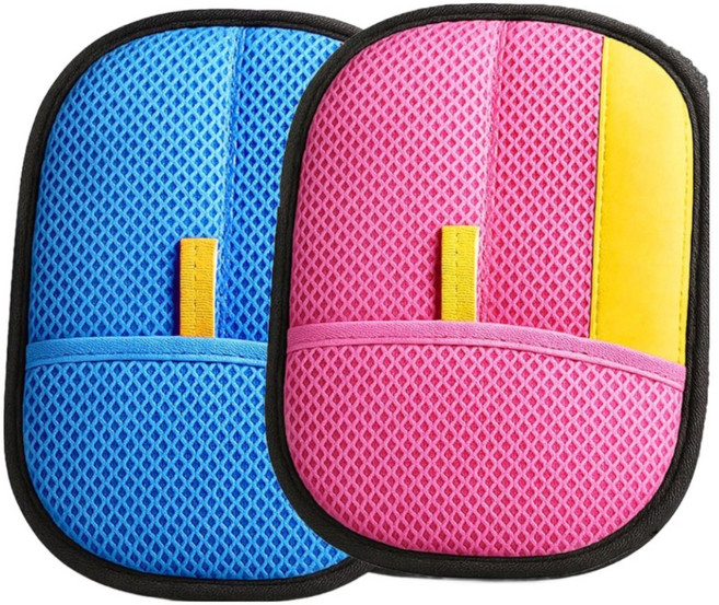 1+1 고양이 털제거기 고양이 털장갑 보풀제거기 강아지 털제거기, 1개, 블루 & 핑크