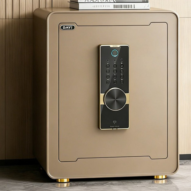 DAYI 디지털 키패드 대형 스마트 가정용 금고 600*410*330 안전 경보기 사무 가정용 금고 추천, 60cm 커피색 열쇠 비밀번호