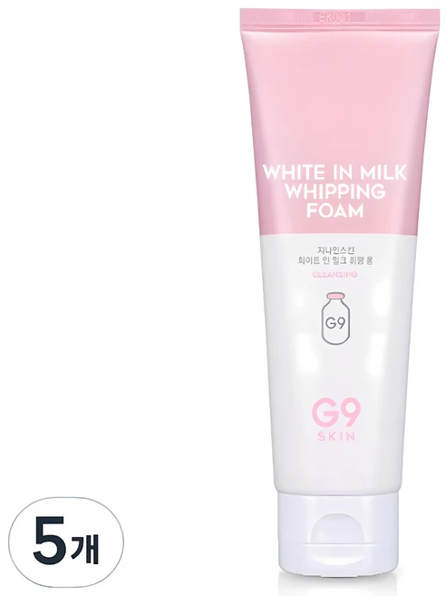 지나인스킨 화이트 인 밀크 휘핑 폼, 120ml, 5개 - 쿠팡