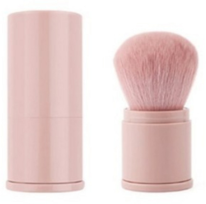 원앤모어 휴대용 메이크업 블러셔 브러쉬, 1개, 로즈핑크