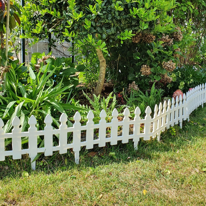 정원 화단 심플 화이트 예쁜 화살형 울타리 휀스 4조각 1set 2.4m 시공 (제고보유)