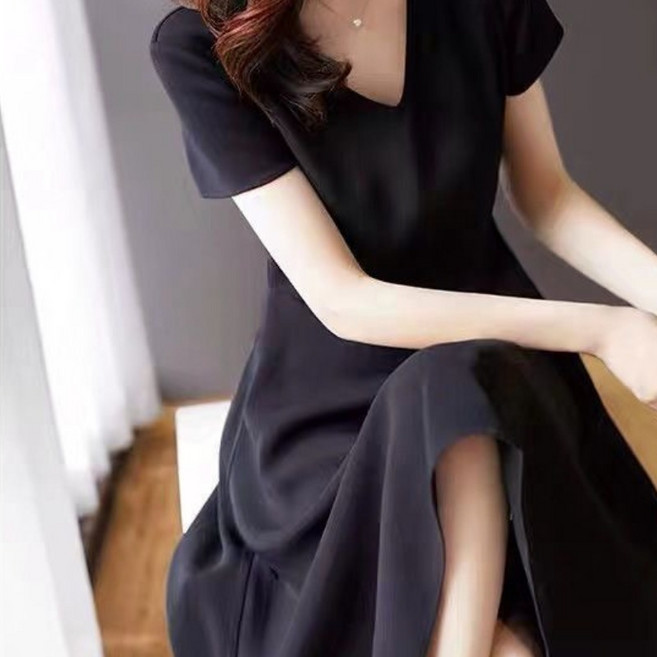 빌리즈빈 여성 여름 캐주얼 브이넥 셔링 롱 원피스 51002