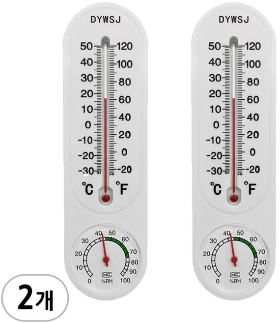 플라스틱 온습도계 A타입, 화이트, 2개, 1개입
