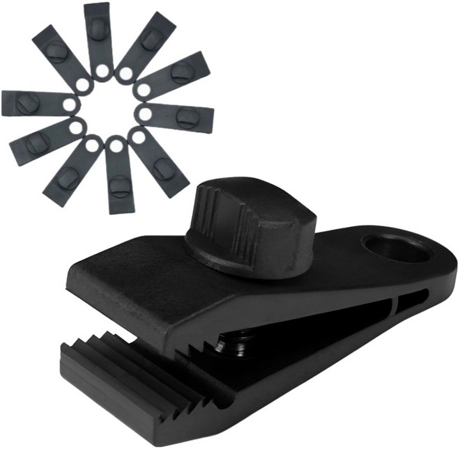 글랜베이 텐트 스커트 타프 고정 집게 클립 10개, 블랙