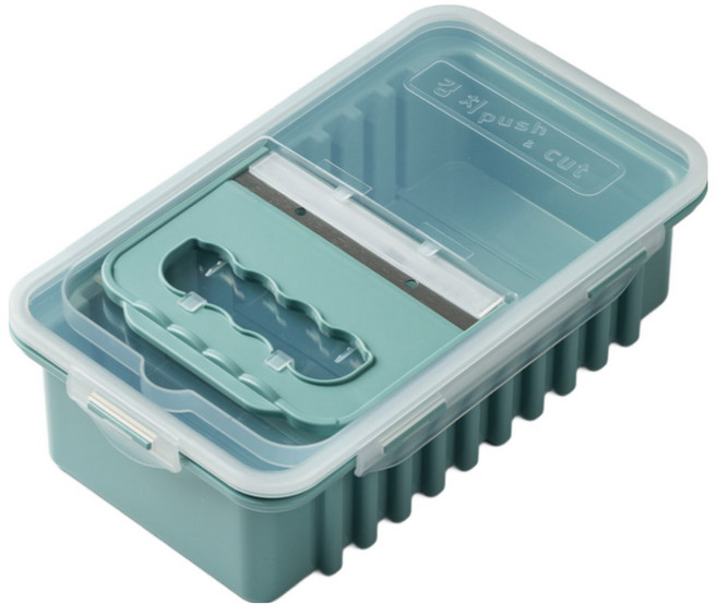 혼시티 김치통 밀폐용기 반찬통 김치자르미 컷팅기 커팅기 3000ML, 민트, 1개