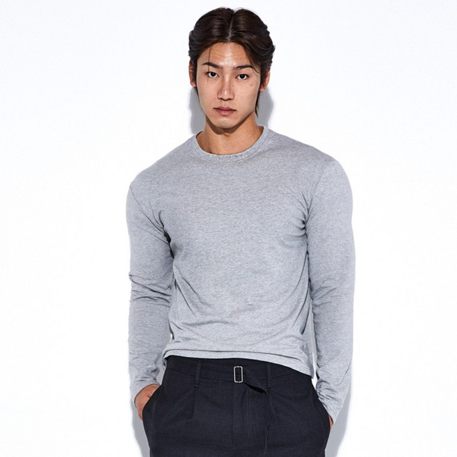 알브이디 크롭 코튼모달 머슬핏 긴팔티(3color)