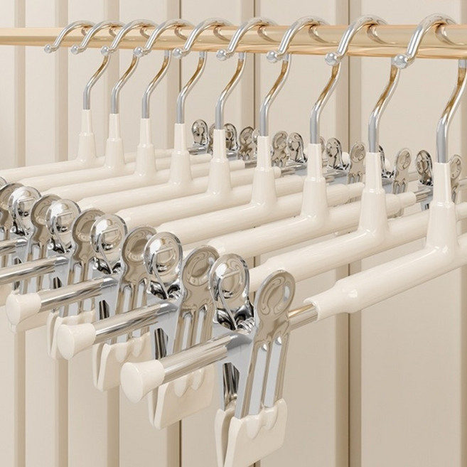 자국없는 강력 집게 고무코팅 논슬립 스프링 압축 클립 후크, 10개, 흰색