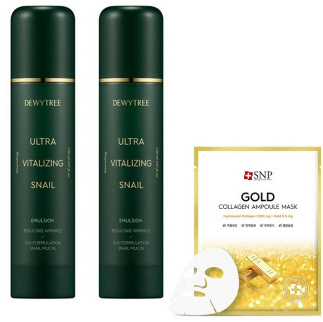 [1+1] 듀이트리 울트라 바이탈라이징 스네일 에멀전 150ml + 150ml (2개) 사은품 증정, 2개