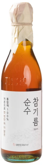대한민국농수산 저온압착 순수 참기름 생 기름, 350ml × 1개 쿠12 1167669, 350ml, 1개 - 쿠팡