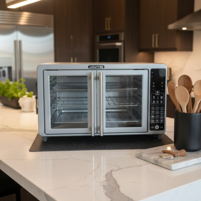 독일모티프매트 에어프라이어 열차단매트 오븐깔개 받침대 특대형, 블랙실버-도트, 1개