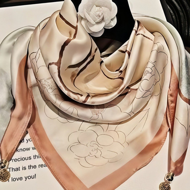 고급 여성 실크 스카프 패션 머플러