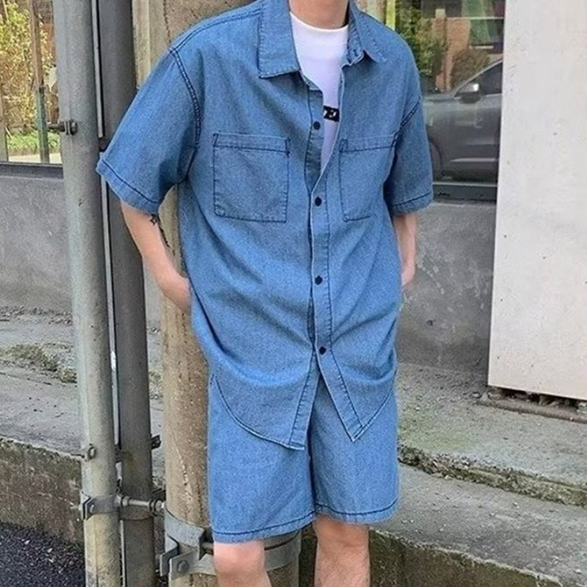 휠렉스 남성 반팔 셔츠 반바지 상하세트 Y1484