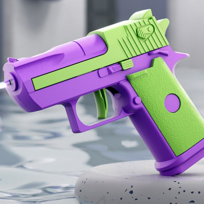 르떼즈 기계식 글록 물총 6종컬러 슬라이드액션 10m 40발 미니 소형 아이, 퍼플그린, 1개