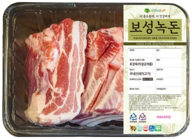 보성녹돈 친환경 무항생제 국내산 냉장 삼겹살 수육용, 수육용1kg, 1개