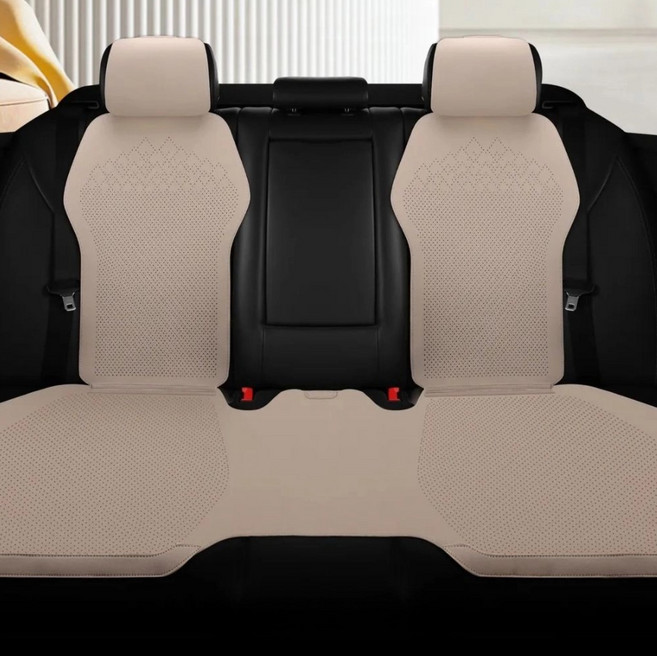 진루이 차량용 통풍 시트 사계절 방석 여름 시원한 자동차 시트커버, 1개, 뒷좌석베이지