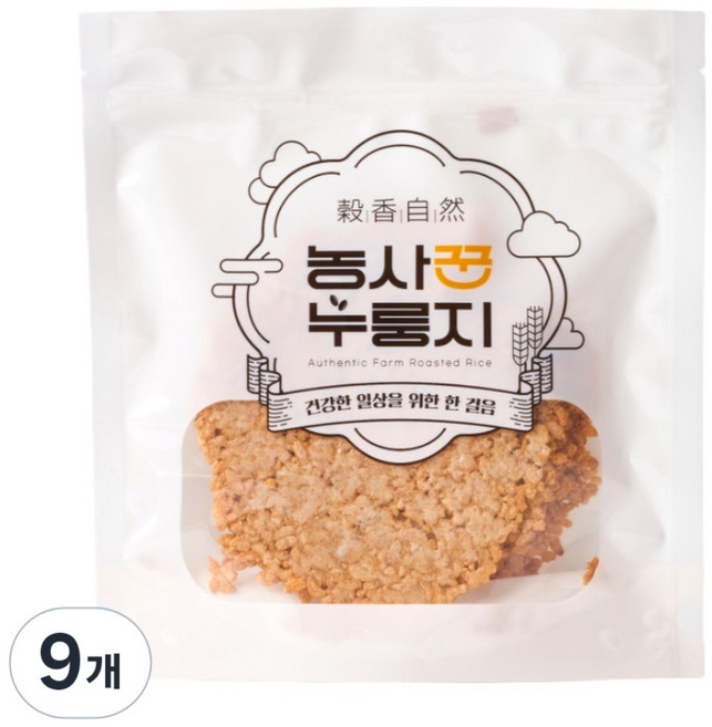 농사꾼 현미 누룽지 스낵 국내산 건강 간식, 9개, 100g
