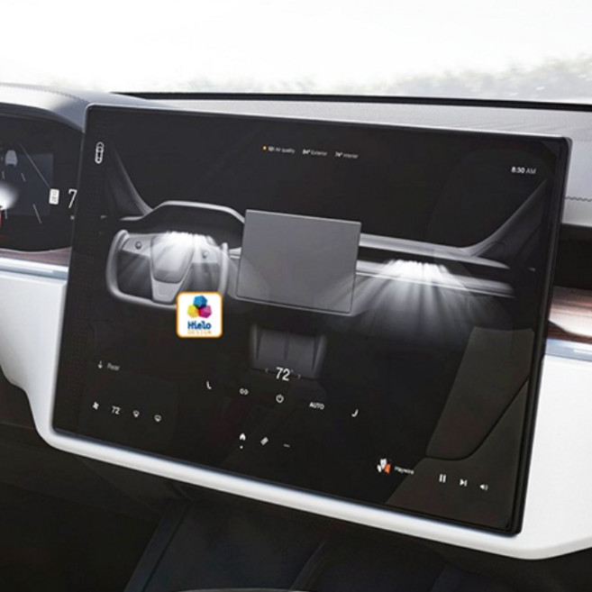 테슬라 더뉴 모델X 내비게이션 계기판 디스플레이 강화유리 액정보호 필름 플래드 롱레인지, 후면스크린 (지문방지-강화유리필름), 더뉴 모델X (롱레인지: 23년~현재)