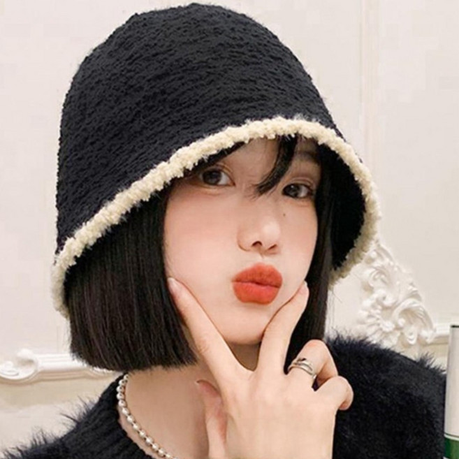 하이유니 스트레이트 똑단발 버킷햇 모자 가발, 다크브라운, 1개