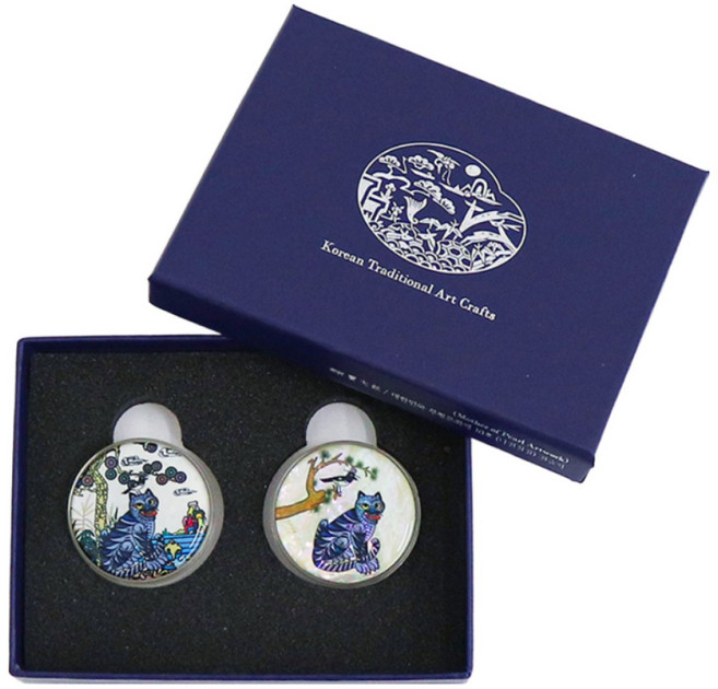 한정판매 케이팝 데몬헌터스 더피 케데헌 전통민화 호작도 까치호랑이 핸드폰 자개그립 톡홀더 2종세트 핸드폰거치대 스마트톡 박물관굿즈, 1개, 2종